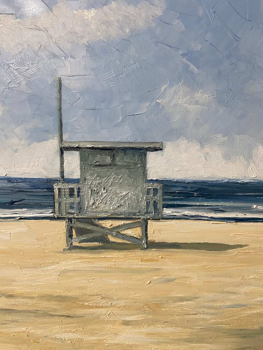 The Tower by Meredith  dubois  Image: In this piece I wanted to use the natural elements of the sand and sea to highlight the protective symbol of the lifeguard tower.  The life guard tower withstands the elements of the ocean while being a natural elements its self.   This Tower is a symbol of safety and protection from the beautiful yet dangerous ocean.  