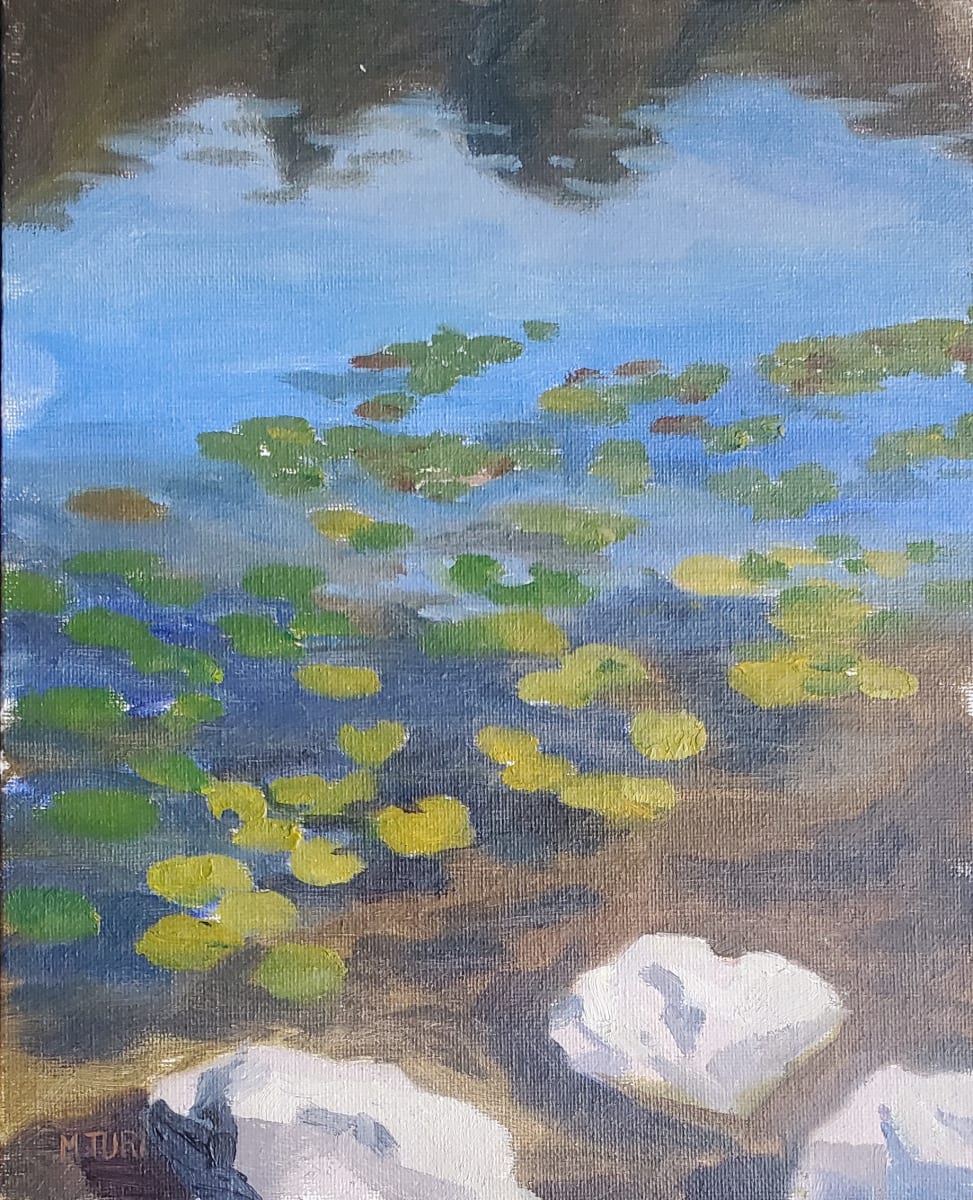 Lily Pads  Image: Lilypads, Original plein air landscape in oil on 8"x10” canvas panel, unframed. 