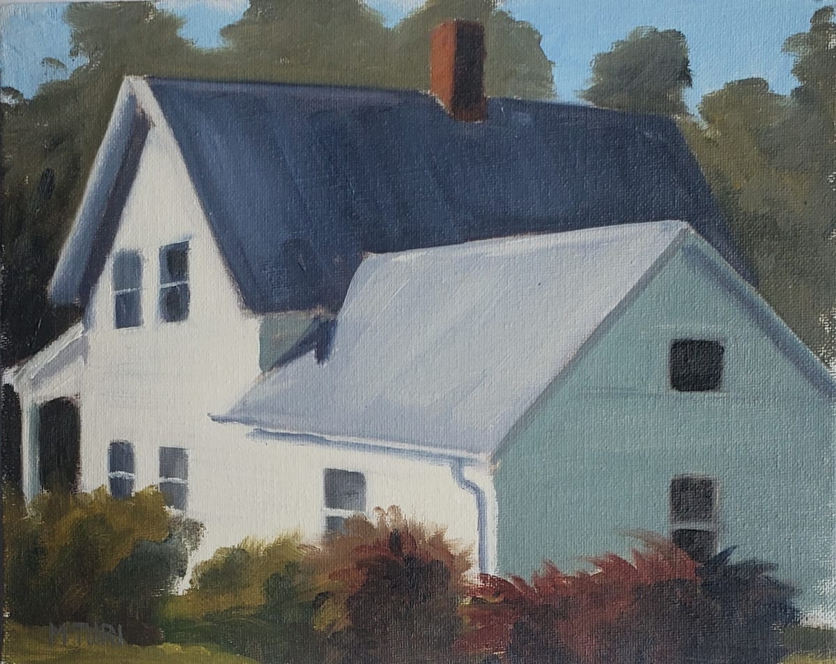 Park House by Mia Turi  Image: Painted en plein air in the Cuyahoga Valley National Park.  I loved the angles and shadows created by rooflines.  Bright contrasts between the light and dark values in a scene always attract by interest.
