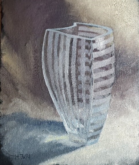 Vase 1  Image: Etched vase with an odd shape. 