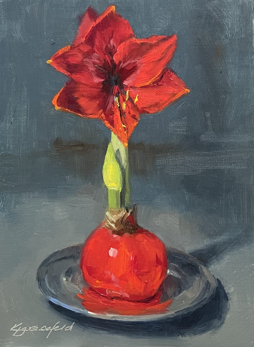 Amaryllis Blooming 2 by Katherine Grossfeld, Image 3.
