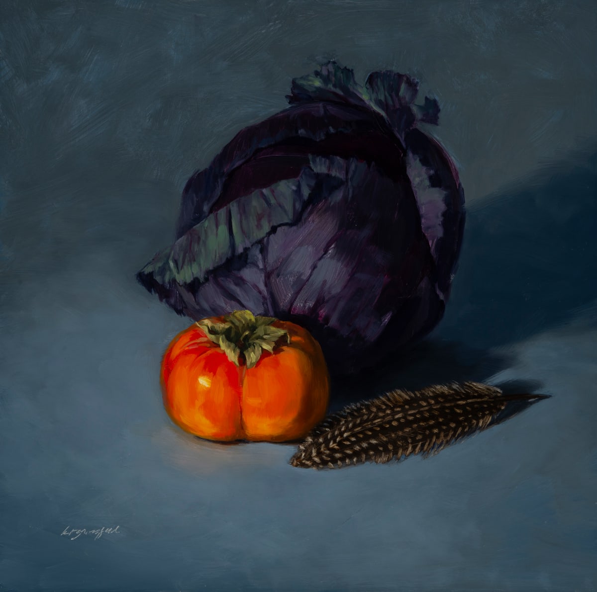 Persimmon, Cabbage, Feather by Katherine Grossfeld 