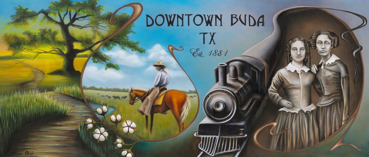 Downtown Buda TX 1881 by Linda Chido 