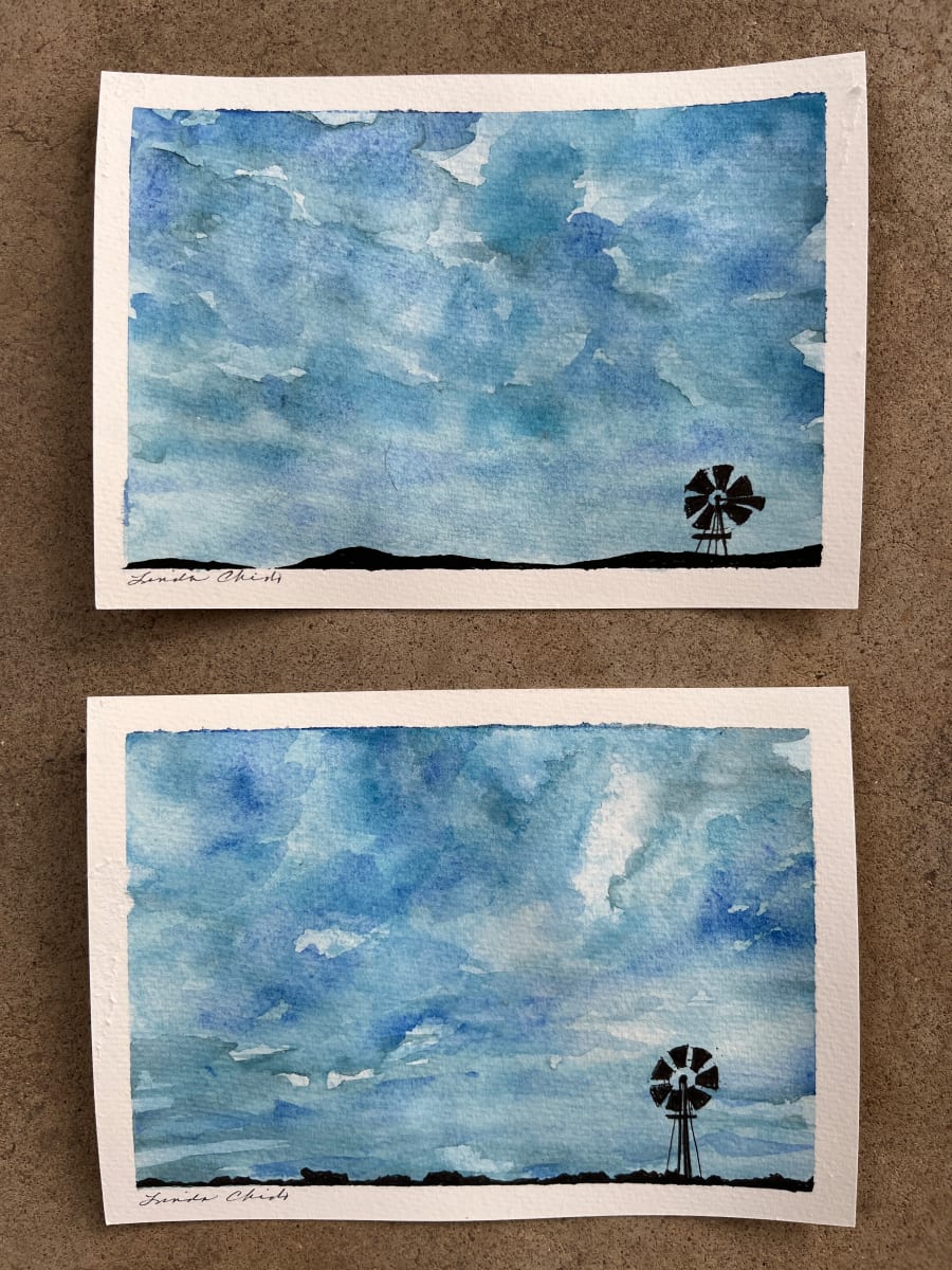 Blue Skies / Art Clug by Linda Chido 