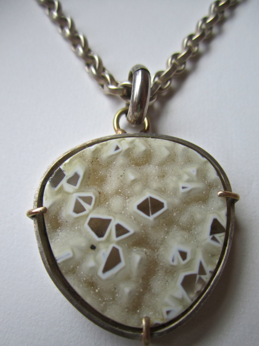 White Snow Druzy Necklace  by Hollis Bauer 