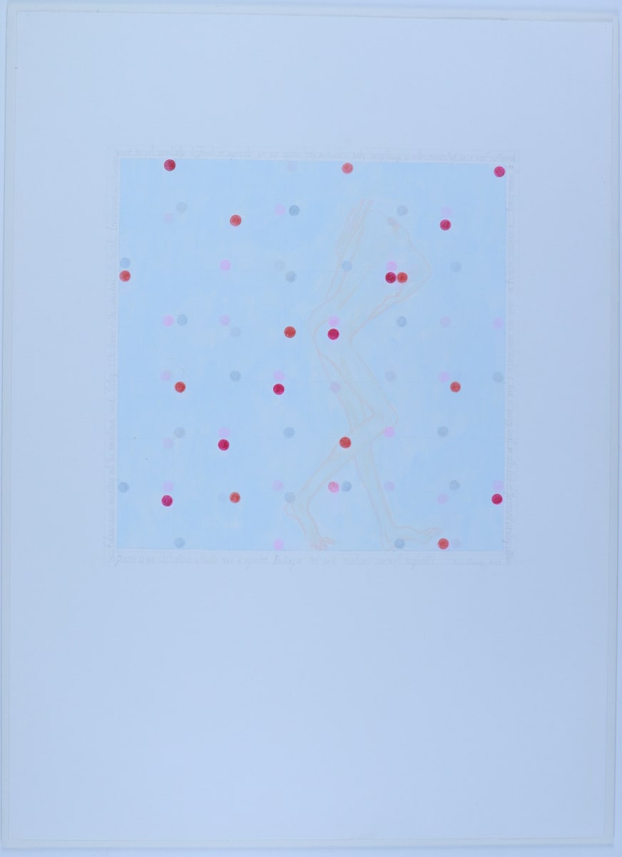 Untitled by Audra Skuodas  Image: Exstaus (?) means cancelling out the conditional mind.  Ecstasy (?) is the dance of the individual with the all.  Cosmic mind and human mind are not essentially different or separate nor are cosmic body or human body.  Everything is interconnected in a vast network of cosmic being.  . . a universal weaving in which each individual is a kind of energy knot or interlock of the overall vibrating pattern.  