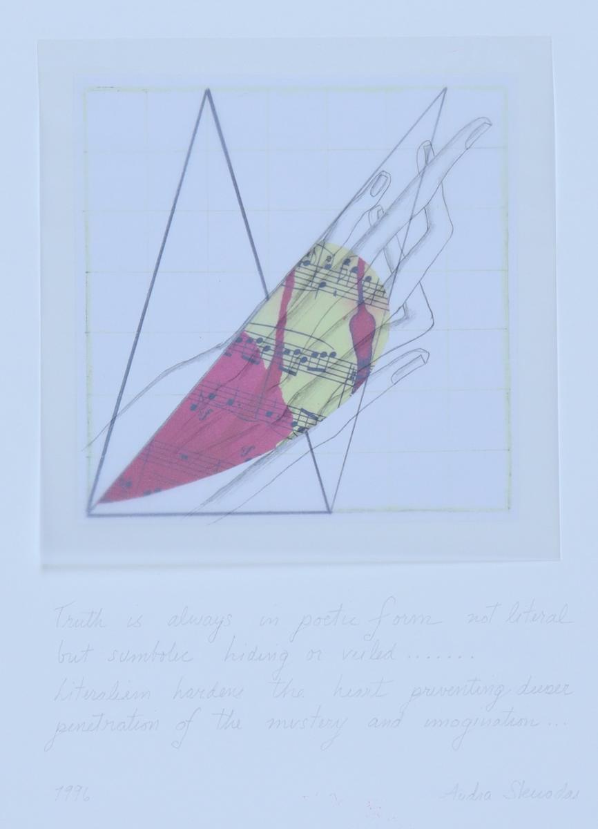 Untitled by Audra Skuodas  Image: Truth is always in poetic form not literal but symbolic hiding or veiled. . . . Literalism hardens the heart preventing deeper penetration of the mystery and imagination // What abstract cause is worthy of the bestiality of War?