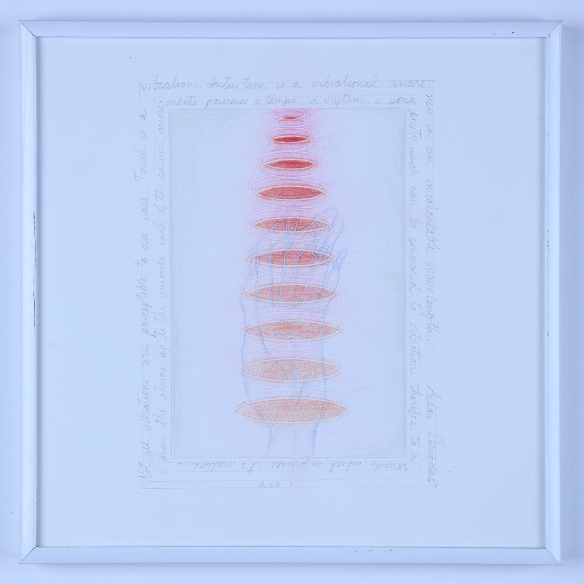 Untitled by Audra Skuodas  Image: From the atoms up to the universie each of the cosmic movements possesses a tempo, a rhythm, a periodicity, which can be compared to vibration, therefore to a sound which expresses it's nature.  Not all vibrations are perceptible to our ears.  Touch is a vibration.  Intuition is a vibrational awareness in an incalculable wavelength.
