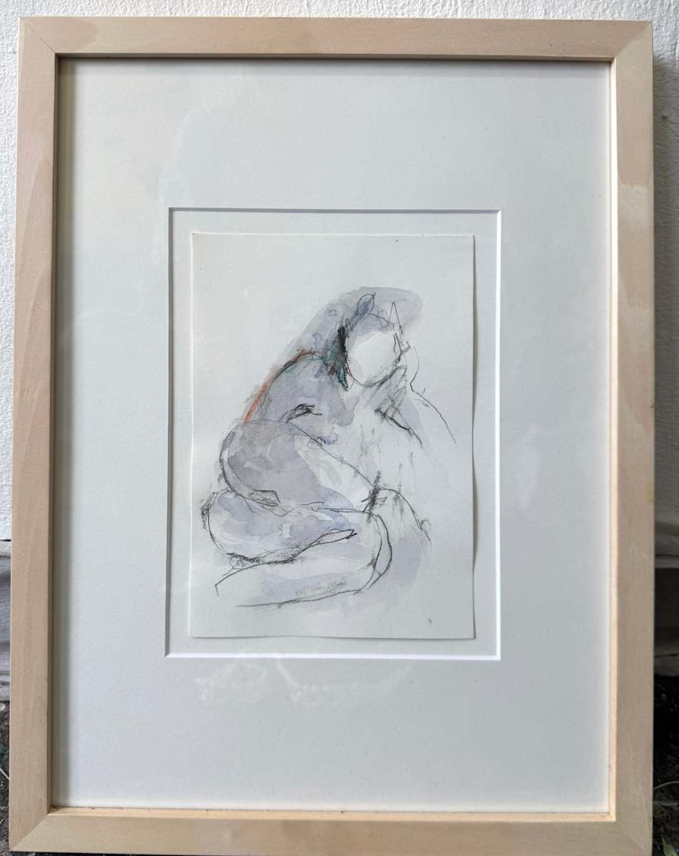 Nude drawing (framed) by Petra Schott 