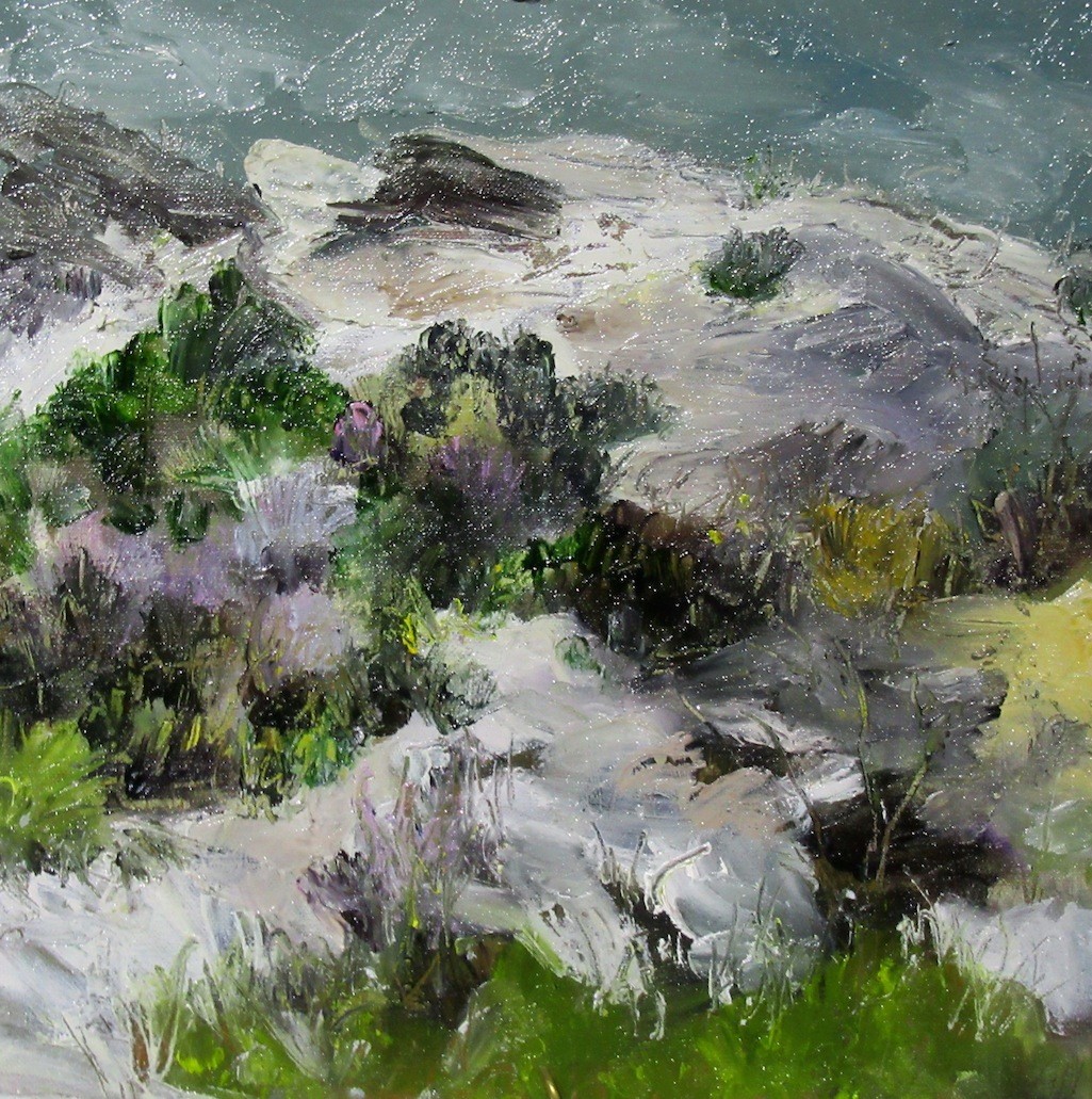 Henrys Head Cloudy Day by Gillian Hughes 