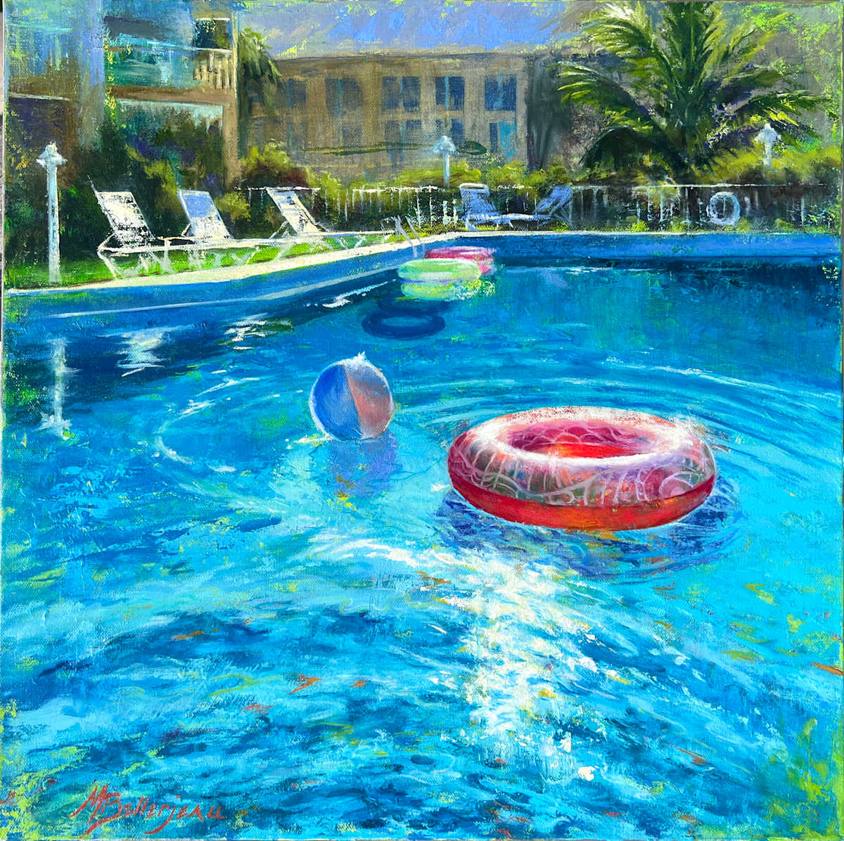 Hot Days: Pool 3 by Michaelann Bellerjeau 