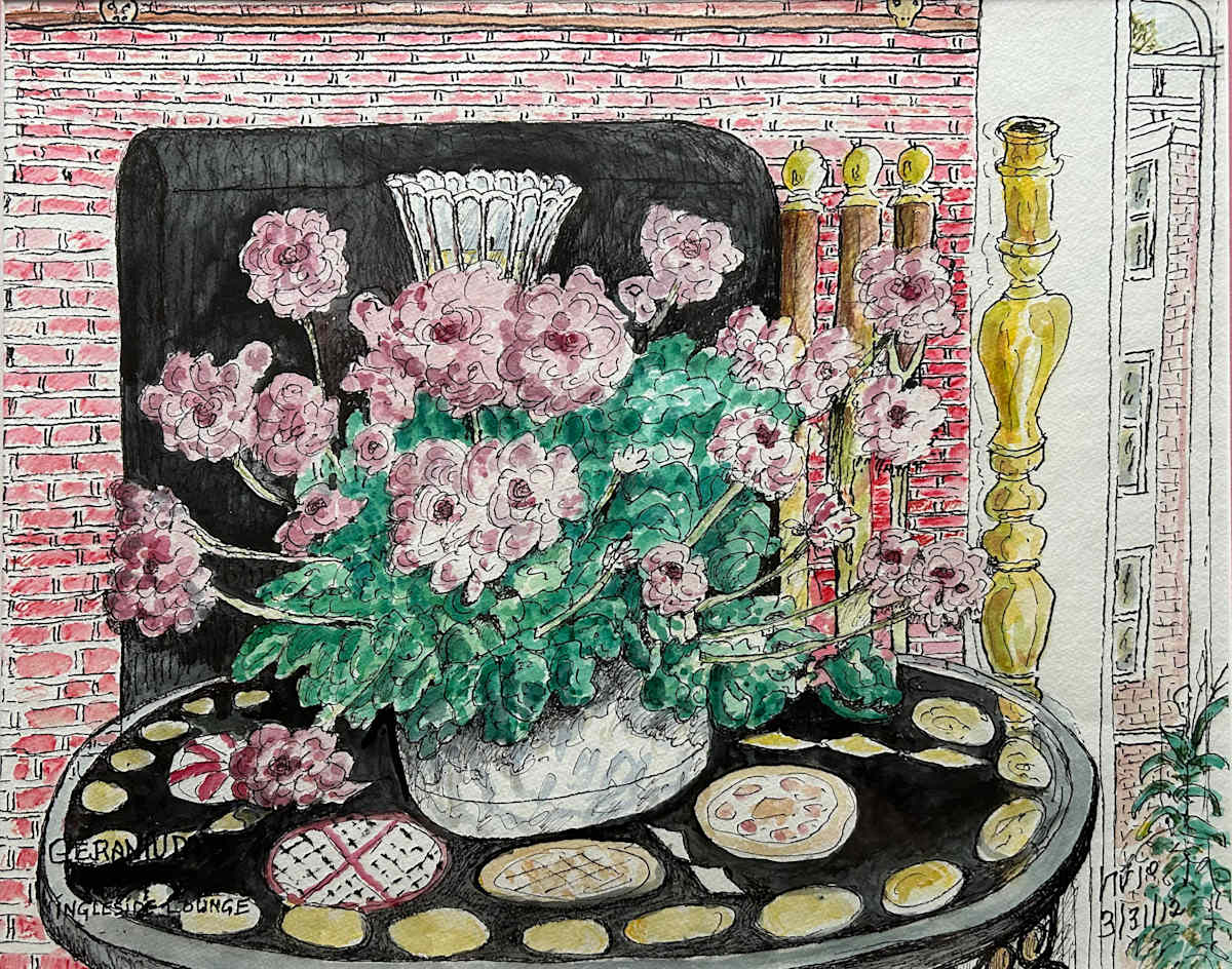 Geraniums Ingleside Lounge by Jack Ihrie, Image 1.