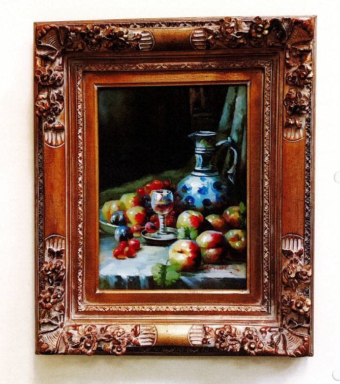 Still Life with Fruit and Blue Pitcher, Image 1.