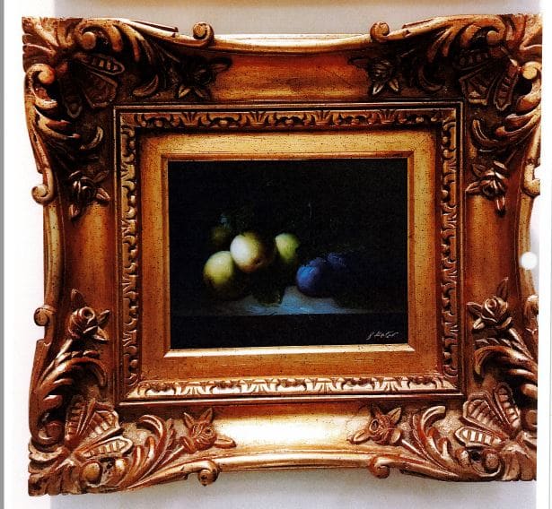 Four apples & two plums by B. Kator, Image 1.