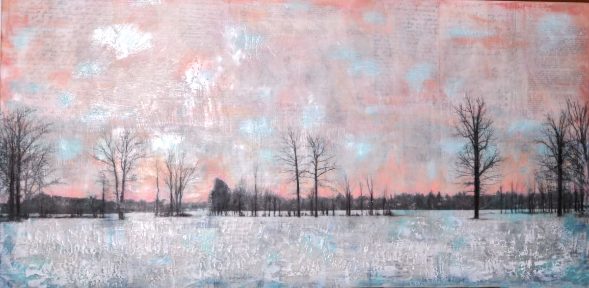 Even in Winter  Image: Even in the bleakness of winter, warmth still remains.  Words of friendship and love are always just below the surface.  This piece was inspired by hope, even when life feels cold.  
  
