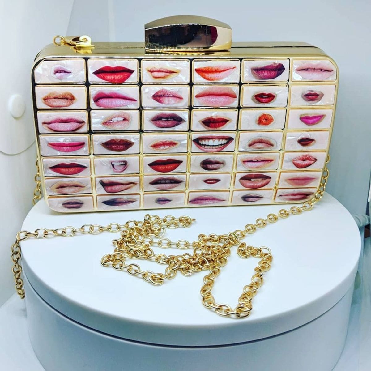 These Lips Are Sealed (handbag) by Laura Collins 