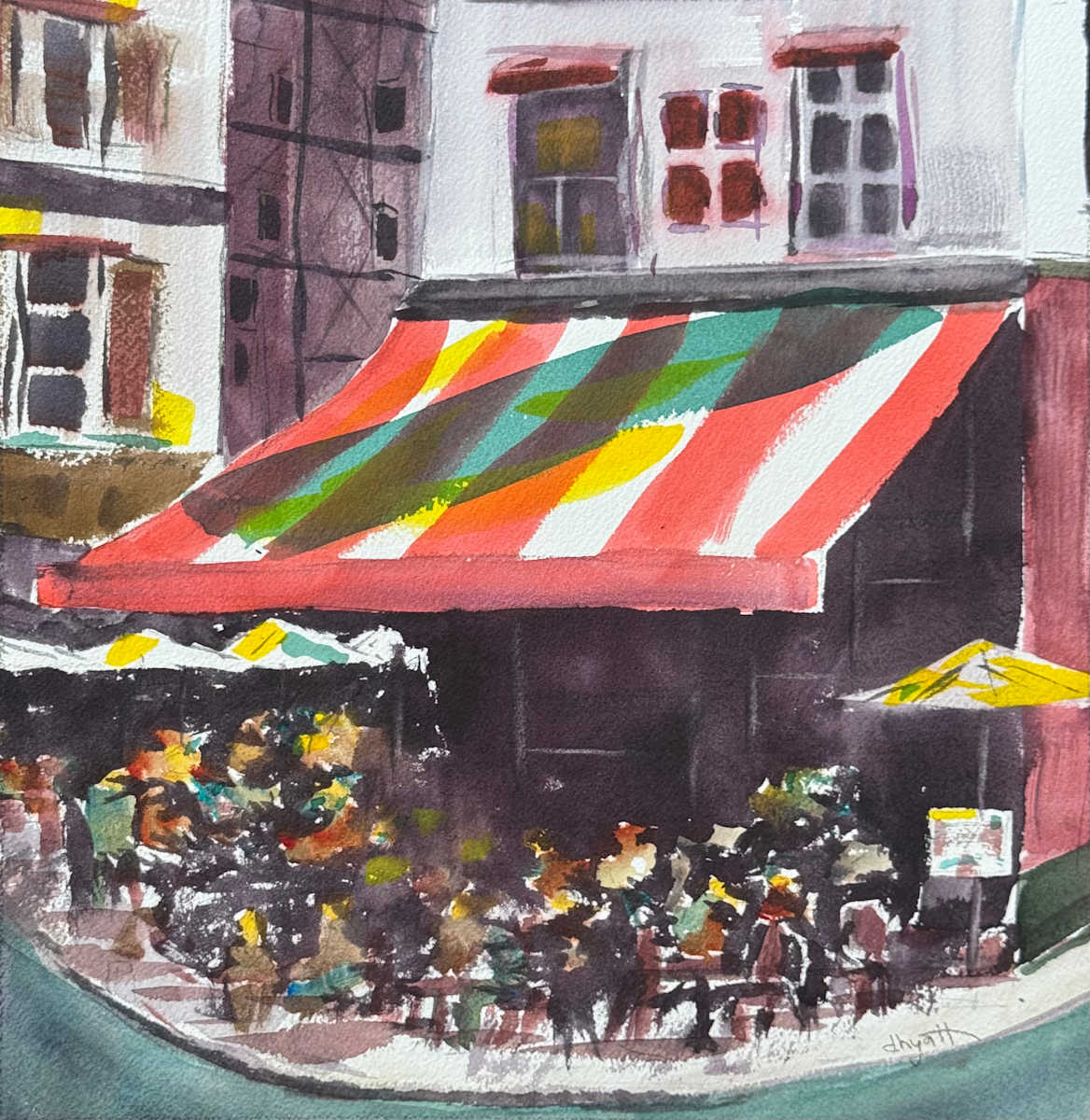 Lively Paris Cafe by David G. Hyatt 