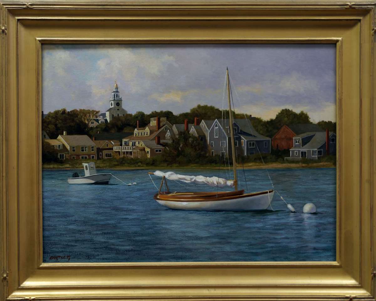 Waterfront Scene with Town by Harley Bartlett, Image 2.