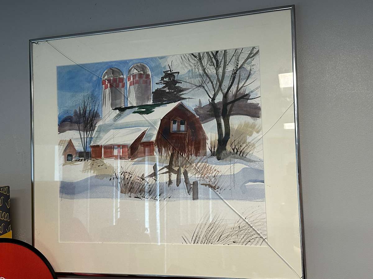 Barn with Grain Silos by Spencer Crooks, Image 1.