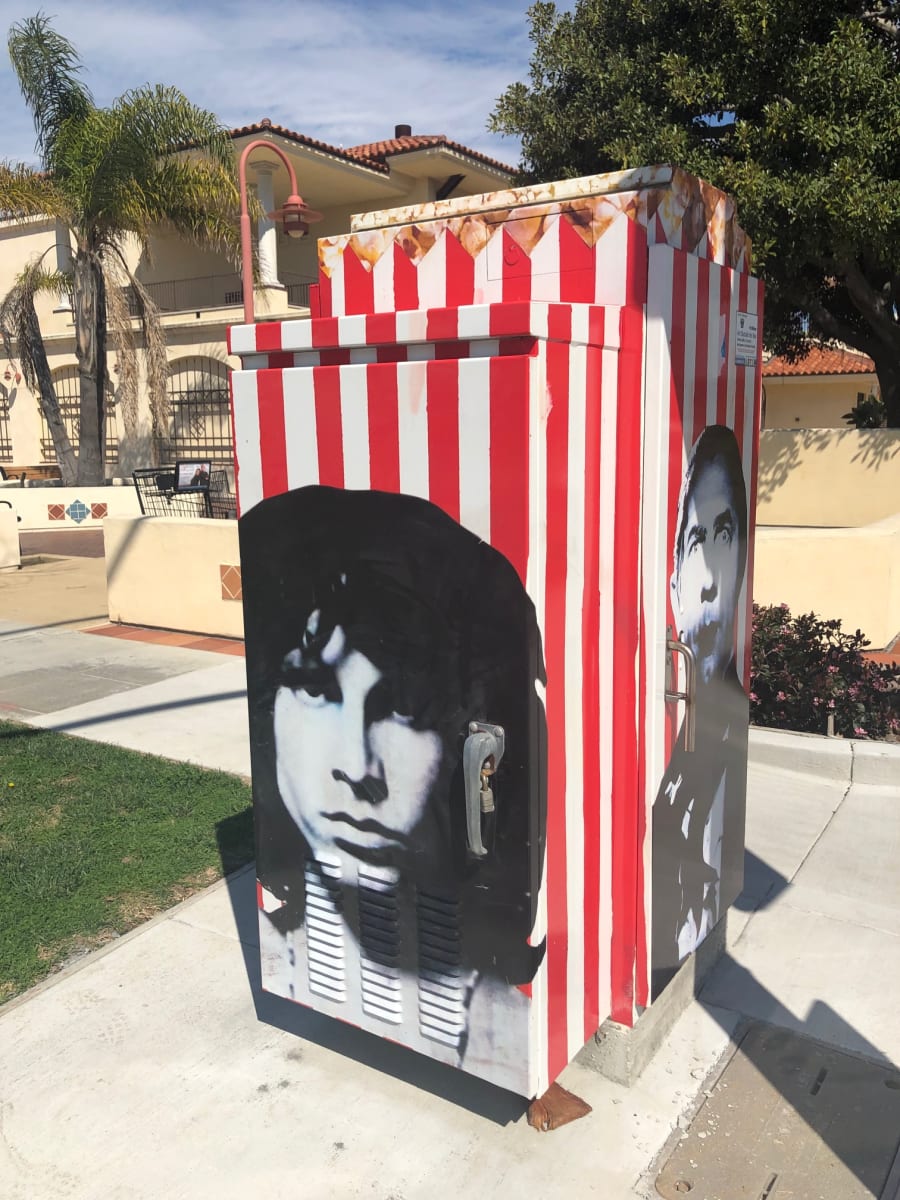 Popcorn by Student Artists: OAB Orange Avenue  Image: CalTrans Signal Box on Orange Ave