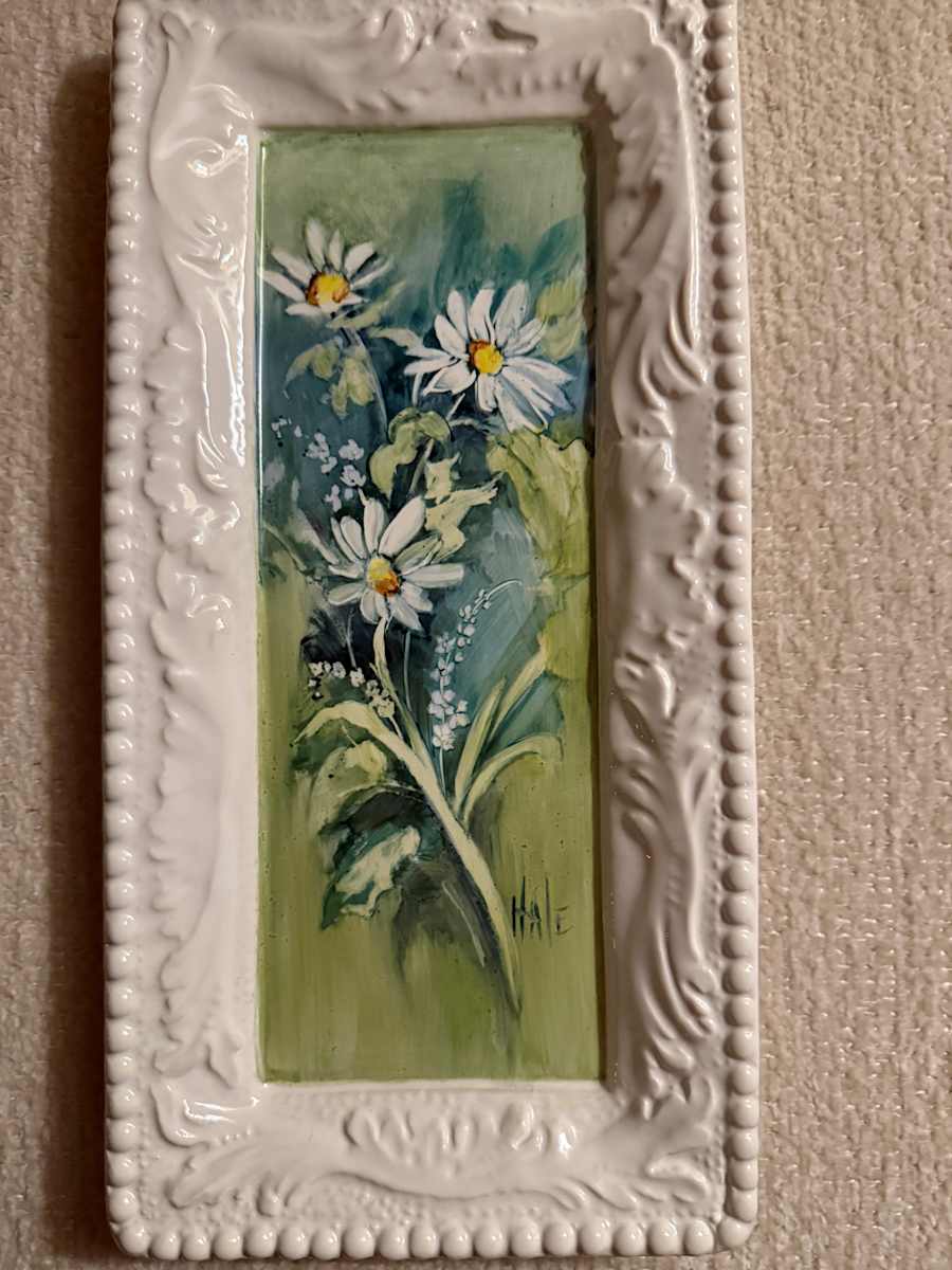 Daises on a White Tray by Mary Hale, Image 1.