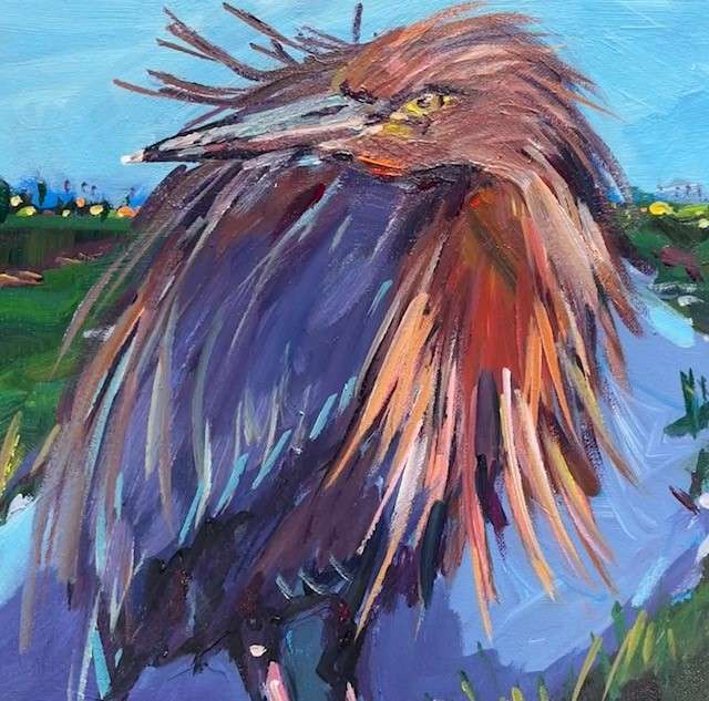 Twilight on the Bay by Laura Green  Image: Egret