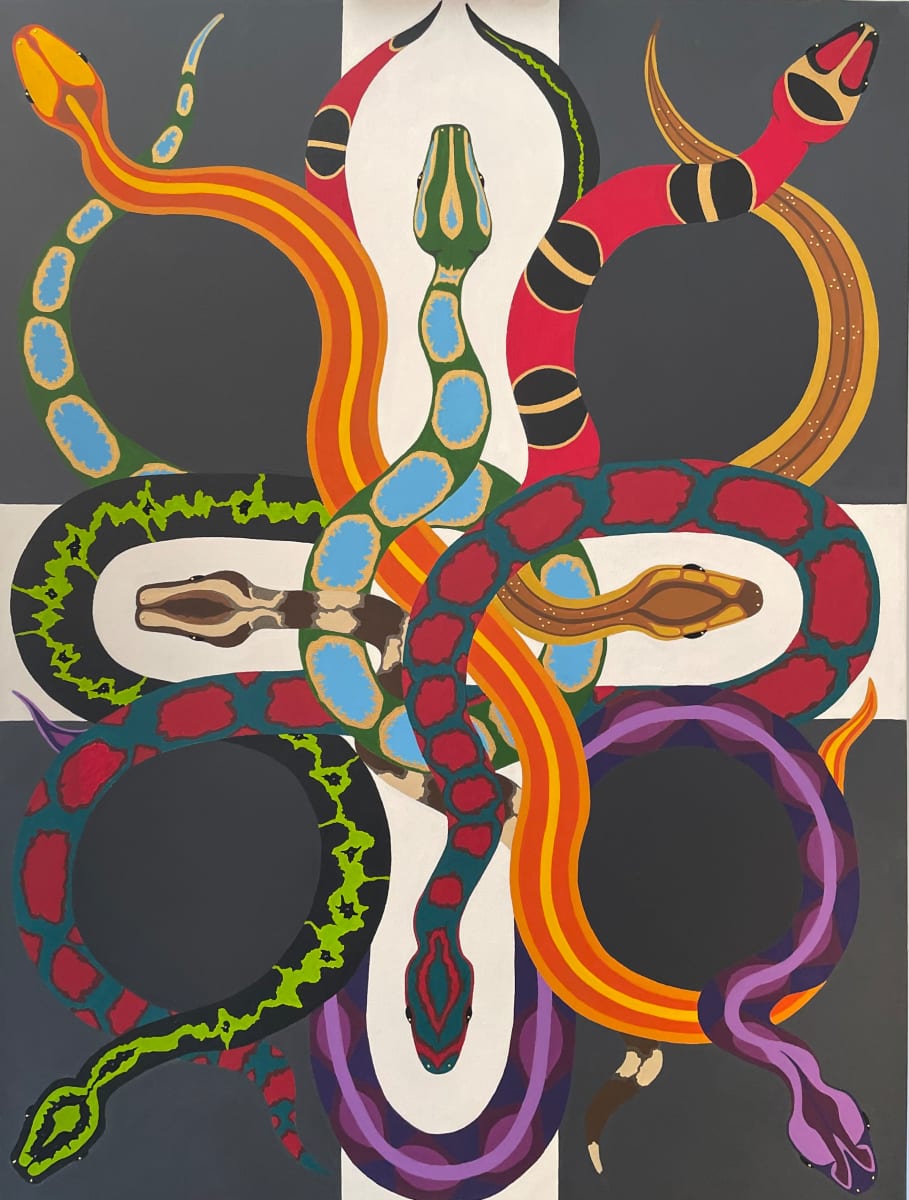 King of Snake by Hannah Fons  Image: 'Up on the mountain - The midnight faces - Everybody's got some - Big emotion - Up on the mountain - Big emotion - Same ambition - Twenty-four hours with the King of Snake' -Underworld, 1999