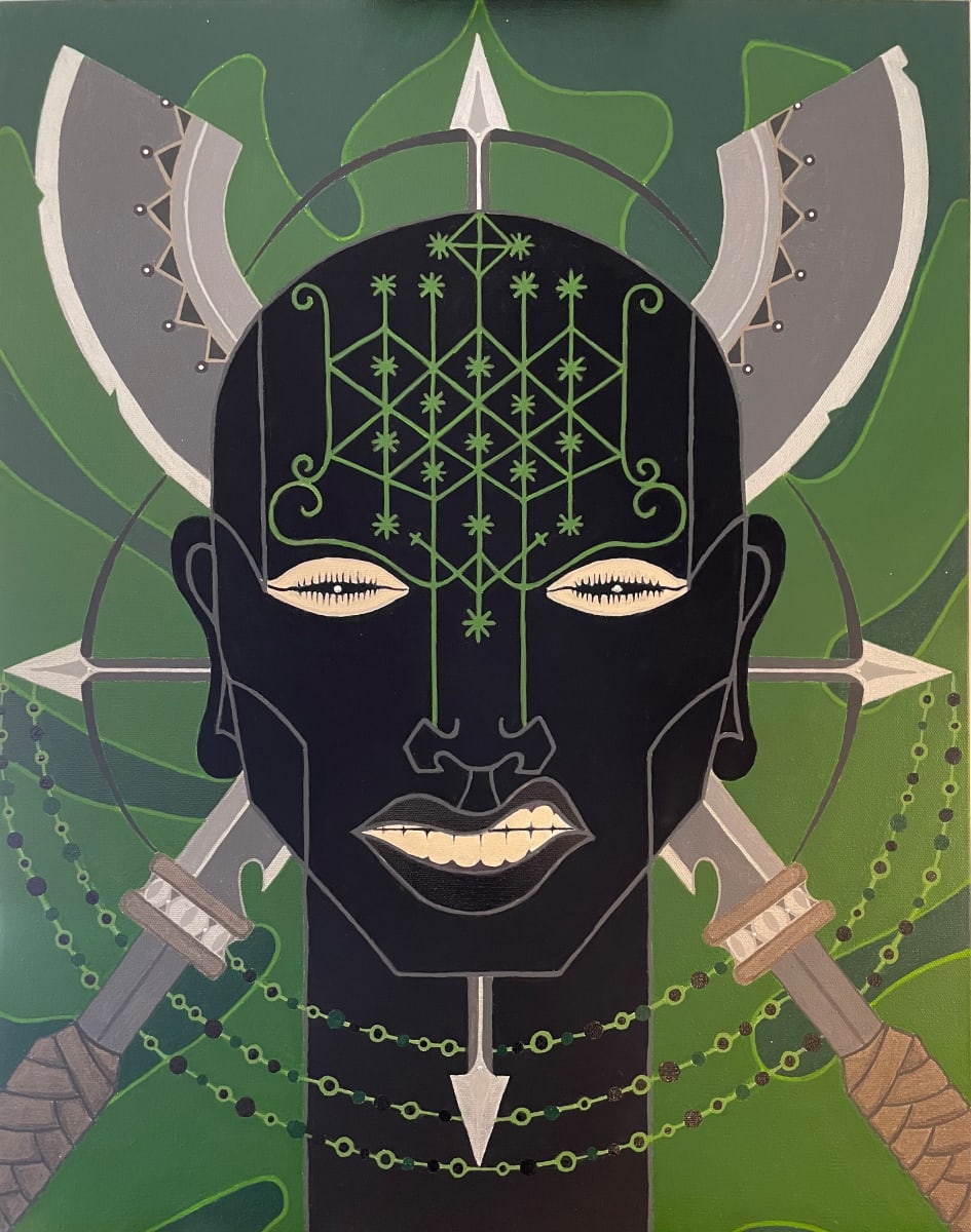 Master of Iron, Chief of Robbers by Hannah Fons  Image: 'Ogun is the master craftsman and artist, farmer, warrior, essence of destruction and creativity, a recluse and a gregarious imbiber, a reluctant leader of men and deities.' 
-Wole Soyinka, Myth, Literature, and the African World 
