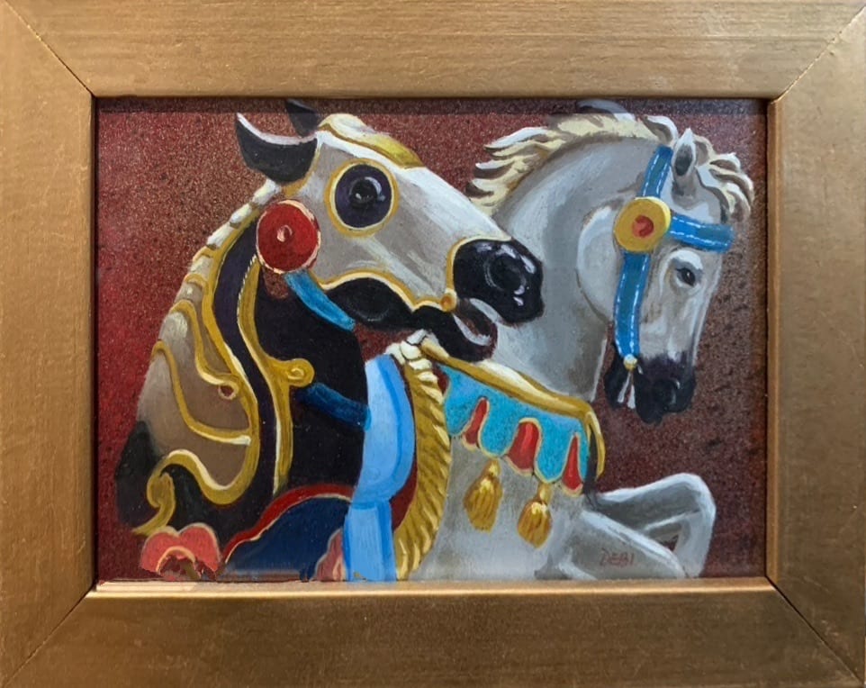 Two Carousel Horses by Debi Davis 