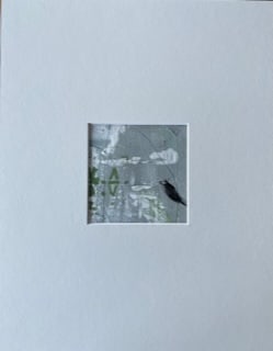 4 x 4 Gray Green Matted Canvas 3 by Lisa Sweo Eul, Image 1.