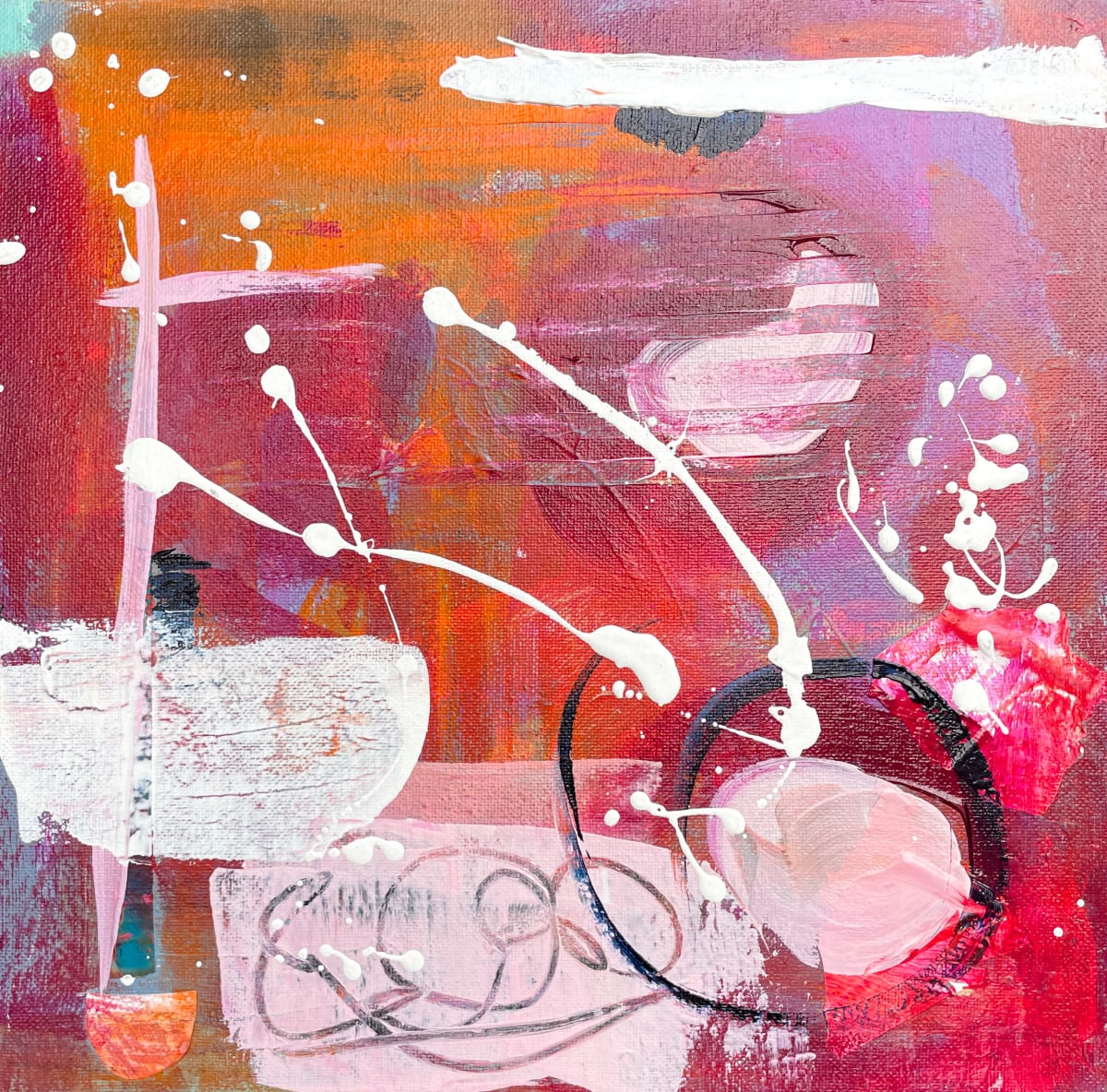 Note card pink and orange 