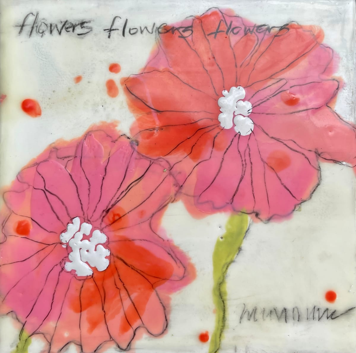 Pink orange flowers 