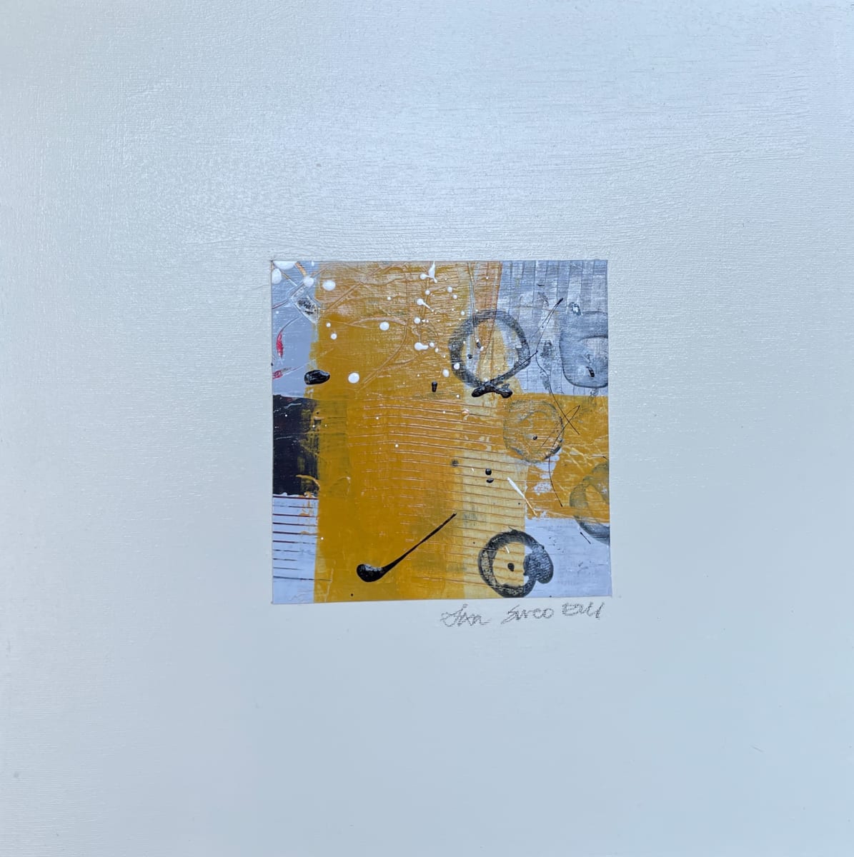 Ochre, White and Grey Canvas on Canvas #3 by Lisa Sweo Eul, Image 1.