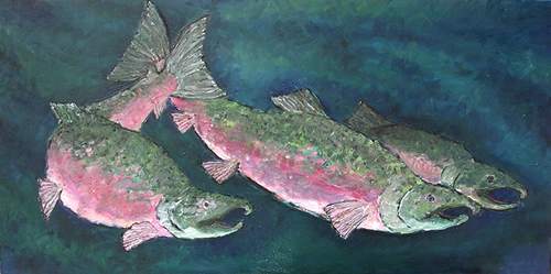 Three Coho by Sarah Goodnough, Image 1.