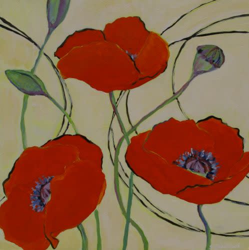Yellow Sunshine with Poppies by Sarah Goodnough 
