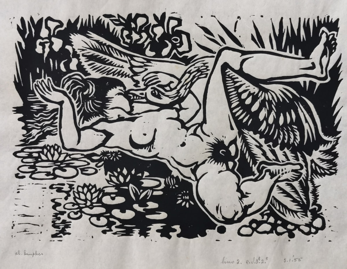 Leda and the swan by Albertus Gerardus Knupker 