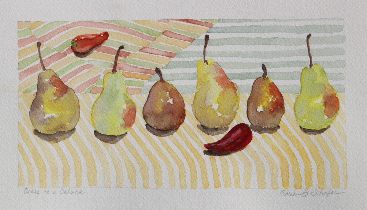 Pears on a Cabana by Susan F. Schafer 