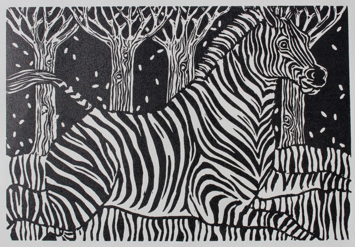Run, Zebra, limited edition 30/30 by Susan F. Schafer Studio 