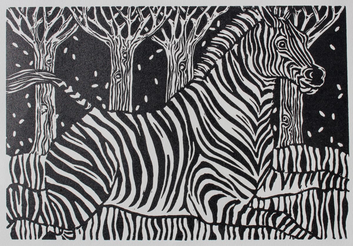 Run, Zebra, limited edition 24/30 by Susan F. Schafer 