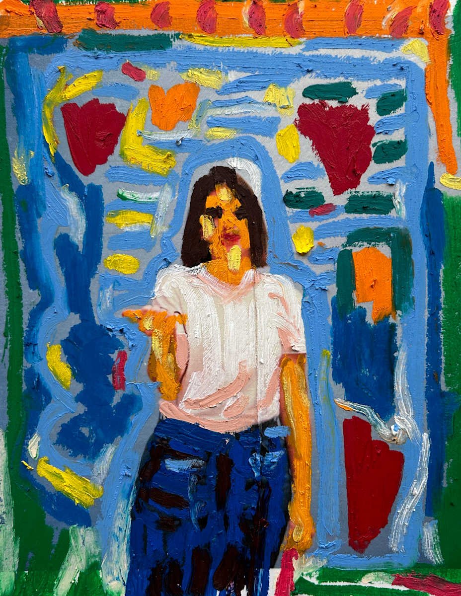 Reclaimed Past by Angela Meijer  Image: Now I am happy. Yellow and red tulips fill Dutch gray skies with blue.