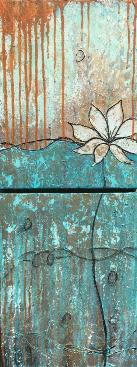 Lotus Aglow (diptych) by Tara Novak 