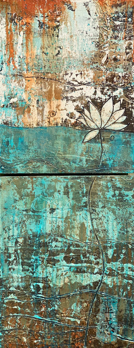 Rising Lotus “Growth”, diptych by Tara Novak 