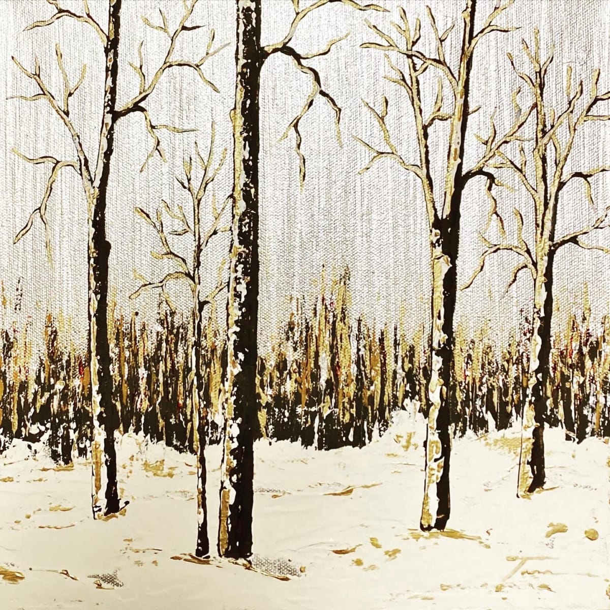 Silver Skies - Aspens in the Snow 37 by Tara Novak 