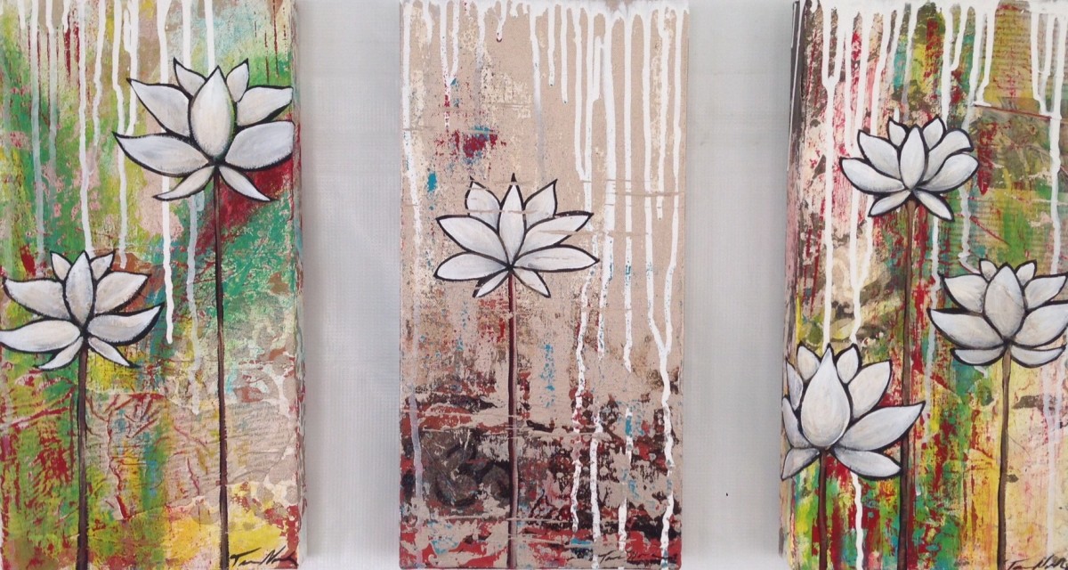 Lotus, triptych by Tara Novak 