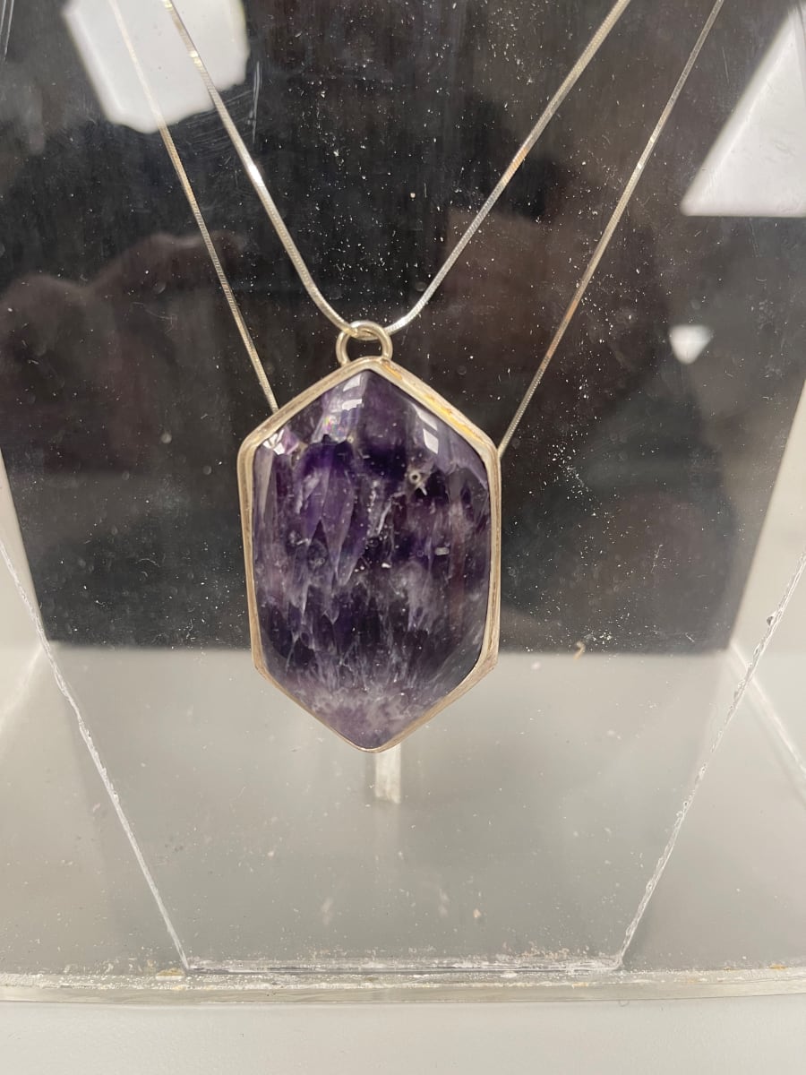 Amethyst Lapis Stone Necklace by Yttzell Galia Serrato 