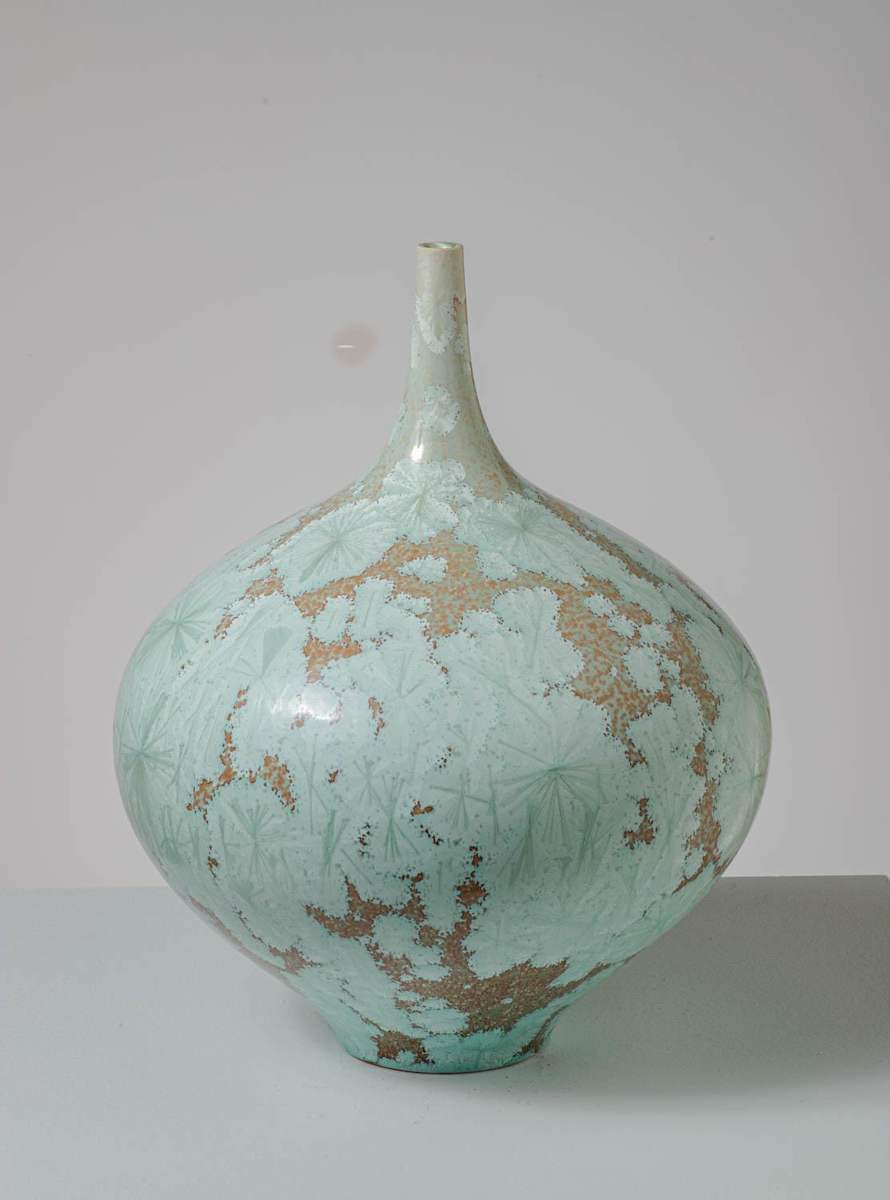 Peach Green Bottle by Ernest Miller, Image 1.