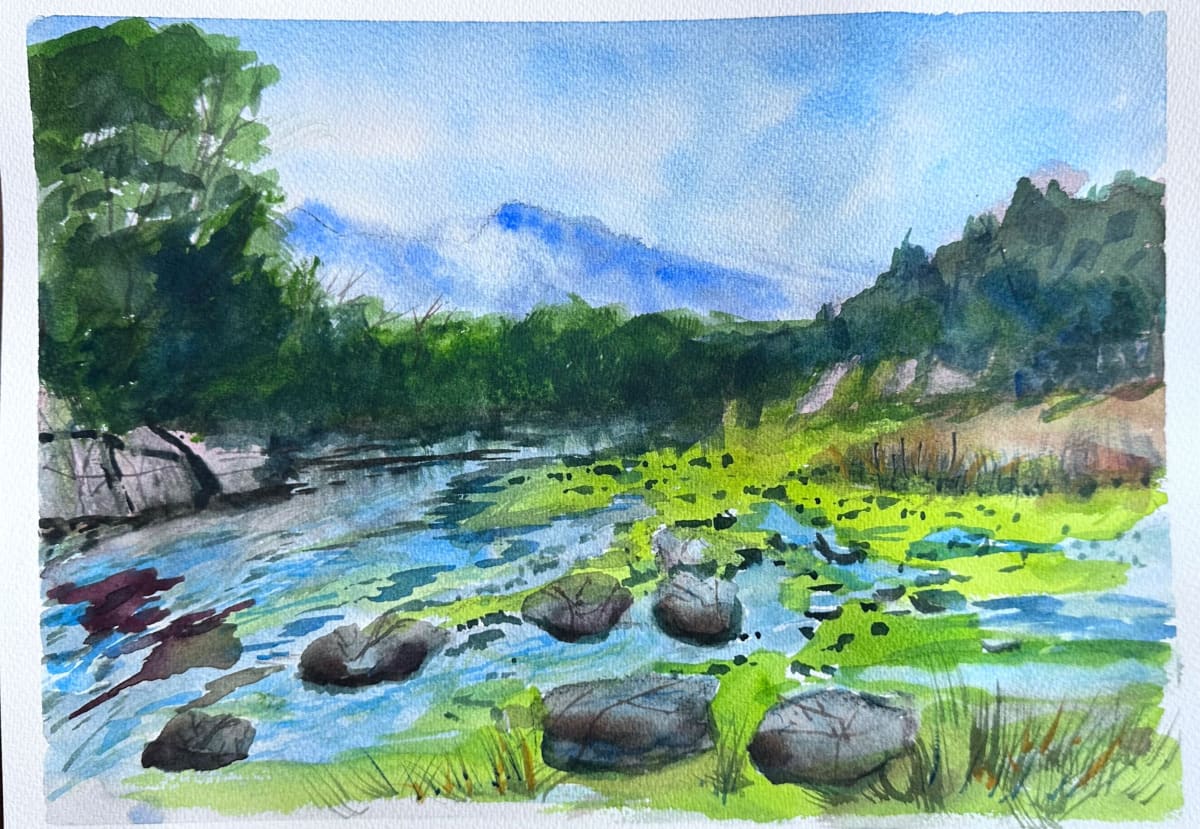 River Aulella, Tuscany, It. by Bruce Cousins, AIA Emeritus  Image: The Apuan Mountains River Aulella Tuscany