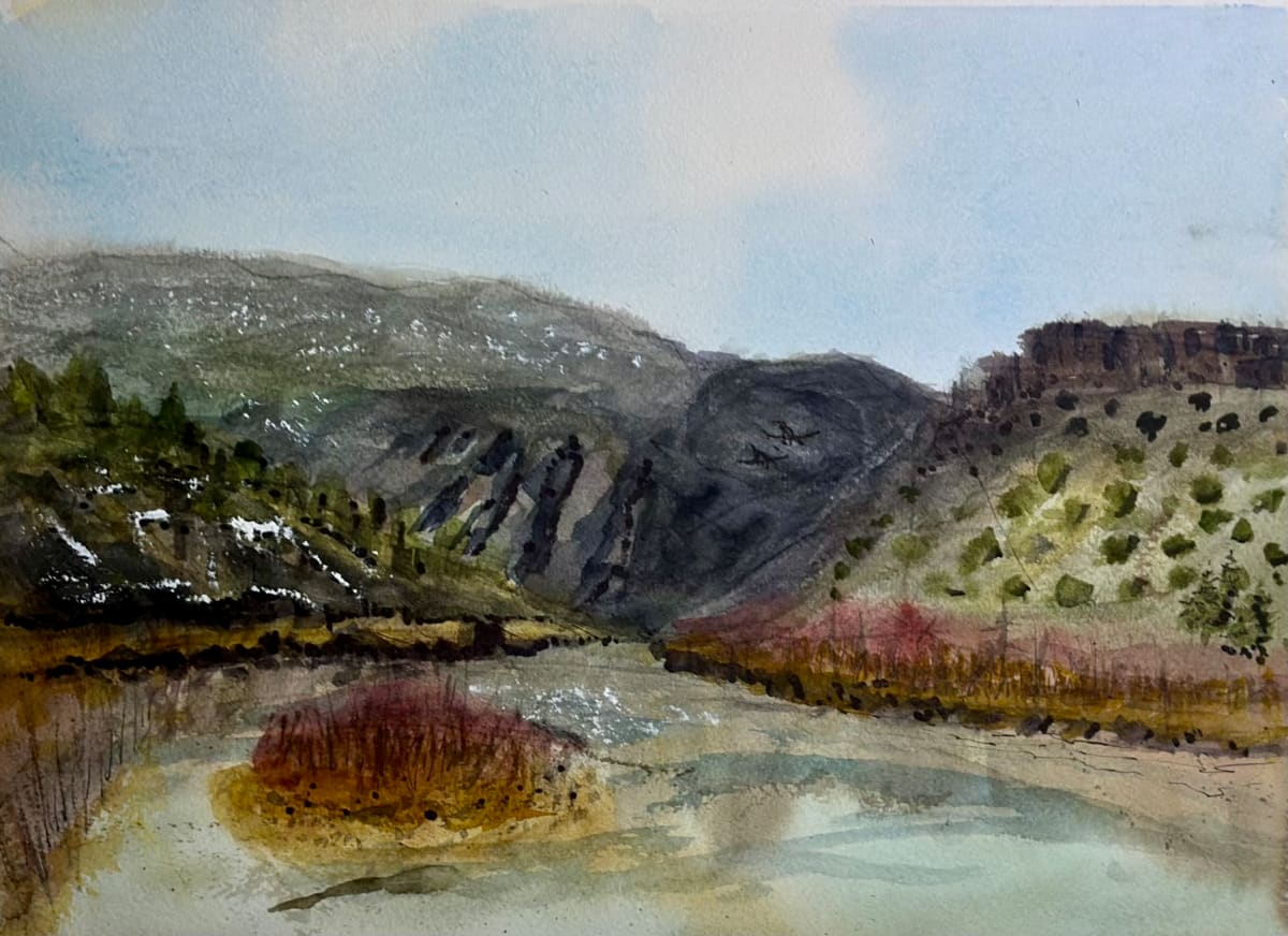 Rio Grande Pilar Plein Air, Spring is Amost Here by Bruce Cousins, AIA Emeritus 