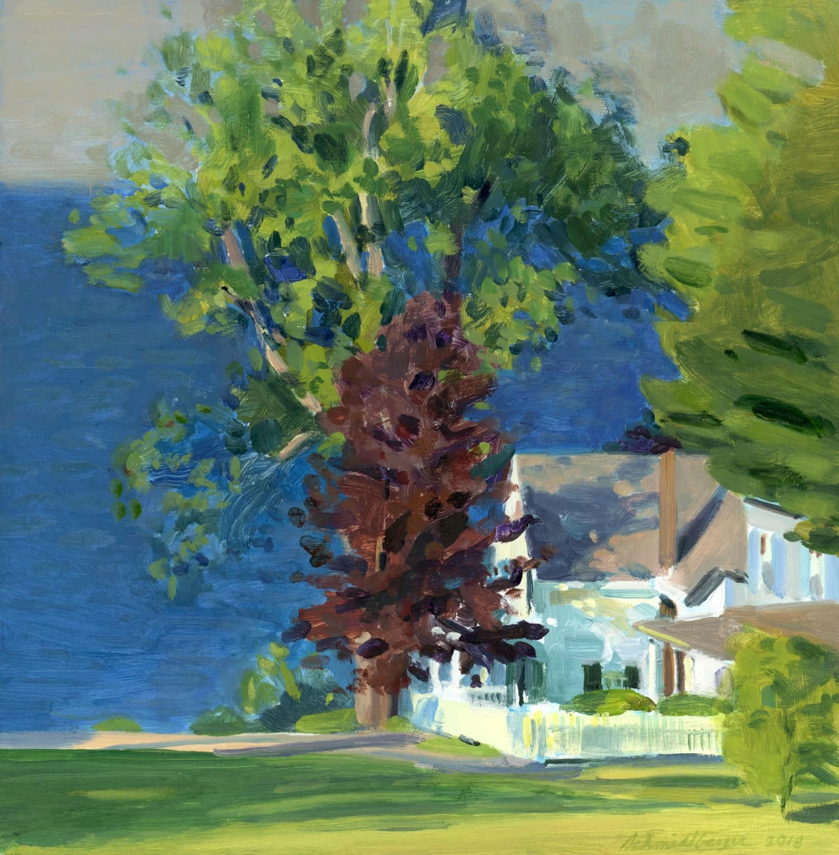 Copper Beech and Ocean by John Schmidtberger 