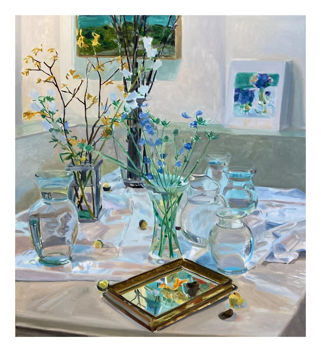Still Life with Water-Filled Vessels, Flowers and Chocolates by John Schmidtberger  Image: (Temporary Photo)
